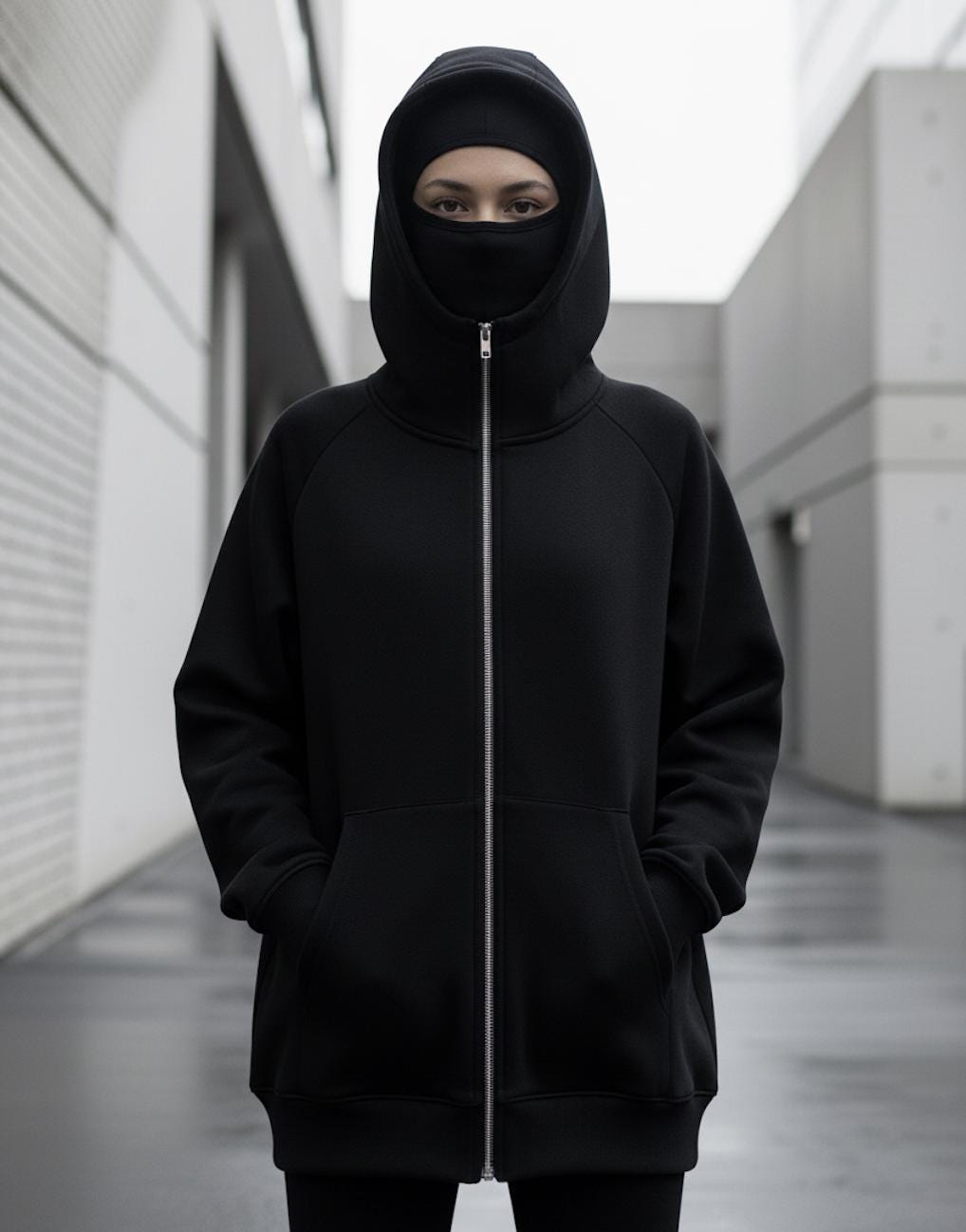 Full Zip Up Face Hoodie, Graphic Streetwear Sweatshirt, Cyber Y2K Goth Star Jacket, Alternative Opium Style Clothing, Mask Hood, Spider