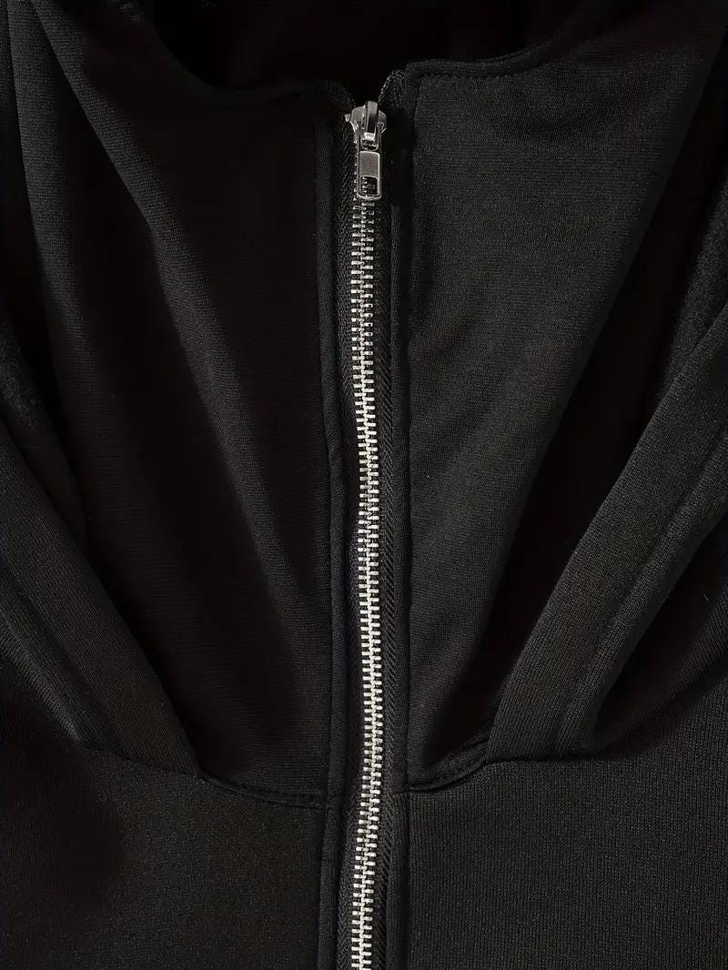 Full Zip Up Face Hoodie, Graphic Streetwear Sweatshirt, Cyber Y2K Goth Star Jacket, Alternative Opium Style Clothing, Mask Hood